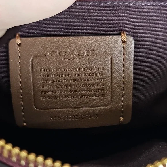 COACH CF343 MADI Crossbody Rouge Pink Canvas/Leather Monogram Print EUC - Picture 10 of 15